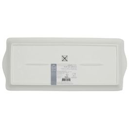 Home Deco Factory Bandeja Fuente para Servir Lounge Porcelana Ribete Dorado 31x15.5 cm