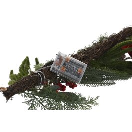 DKD Home Decor Guirnalda de Navidad Tradicional, 35 Leds, Verde Rojo, 180 cm Alto (2 Unidades), de PVC, funciona con Pilas AA