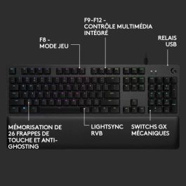 Logitech G - Teclado para juegos - G513 Mecánico - LIGHTSYNC RGB con interruptores GX Brown - Carbono