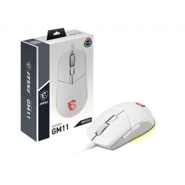 MSI CLUTCH GM11 WHITE Ratón Ambidextro Óptico 5000 DPI USB Tipo A, Ref. S12-0401950-CLA