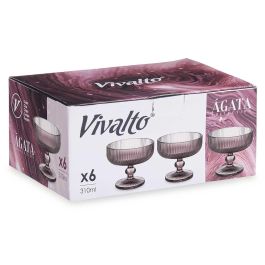 Copa Helado Rosa Rayas 310 ml Vivalto - Vidrio, 12x9.8x12 cm (24 Unidades) Copa Helado Rosa Rayas 310 ml Vivalto - Vidrio, 12x9.8x12 cm (24 Unidades)