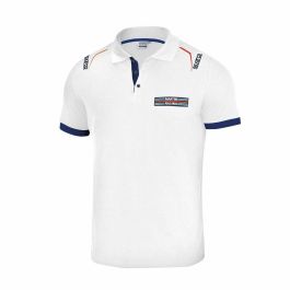 Sparco S01276MRBI2M Polo de Piqué 100% Algodón Martini Racing con Logo Clásico de Carreras, Blanco Talla M