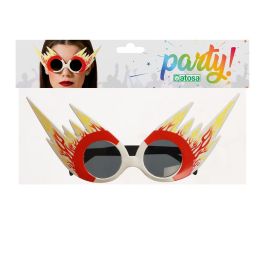 Gafas con llamas rojas y amarillas para look rockero - Diseño atrevido para festivales y conciertos