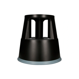 Q-connect Taburete Negro ABS con Ruedas Retráctiles y Dos Niveles, Resistente hasta 150 kg