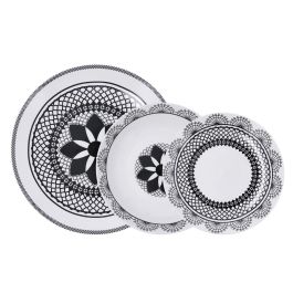 La Bouchée by La Cartuja de Sevilla Vajilla Porcelana Medina 18 Piezas para 6 Personas Blanco y Negro Cerámica Decorada Precio: 39.49999988. SKU: B19GC3B2VV