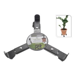 Progarden Base de 3 ruedas metálicas ajustable 22,5-30cm, carga máx. 50kg, metal gris