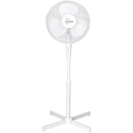 Farelek Ventilador de pie TENESSEE, Diámetro 40cm, Potencia 50W, 3 Velocidades, Oscilante, con Altura Ajustable 110-130cm, Color Blanco