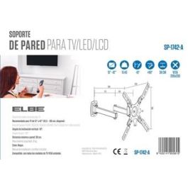 Elbe SP-1742-A Soporte de Pared Articulado para TV 17'-42' hasta 15Kg, Giro 90° e Inclinación 10° Elbe SP-1742-A Soporte de Pared Articulado para TV 17'-42' hasta 15Kg, Giro 90° e Inclinación 10°