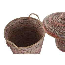 Cesta Boho DKD Home Decor Melocoton Natural 51 x 67 x 51 cm Set de 3