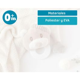KioKids Mordedor Peluche Osito con Gorro para Bebés +0 meses | Alivia Dentición y Masajea Encías | Poliéster y EVA | Beige