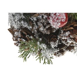 DKD Home Decor Bola Decoración Navidad Tradicional Rojo Natural Piñas 15 x 15 x 15 cm (2 Unidades)