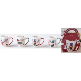 DKD Home Decor Taza de Navidad Tradicional de Porcelana 330 ml Roja, Verde y Blanca apta microondas y lavavajillas (12 Unidades) Precio: 43.49999973. SKU: B13SVAB7PJ