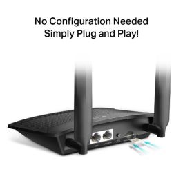 TP-Link TL-MR100 | Router Inalámbrico 4G LTE, 300Mbps WiFi N, 2.4GHz, 2 Antenas Desmontables, Hasta 32 Dispositivos, Fácil Instalación