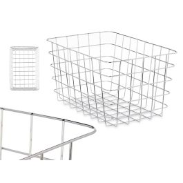 Cesta de Metal Cromado Rectangular Kinvara 38x21x26 cm - Plata (6 Unidades) Precio: 32.79000054. SKU: B19Q2NCHHN