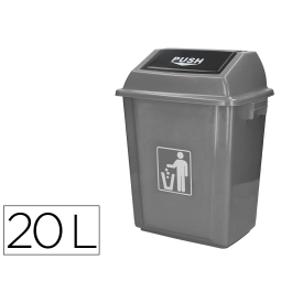 Q-connect Papelera Contenedor Plástico con Tapa de Balancín, 20 Litros, Gris, 340x240x450 mm Precio: 11.88999966. SKU: B12PK3T8GF