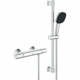 Set de ducha con mezclador termostático, rociador de 3 chorros, barra de 60 cm y flexo - GROHE 34237003 - Ahorro de agua - Cromo