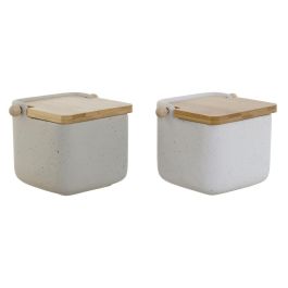 Salero Basicos DKD Home Decor Beige Blanco 12 x 11 x 15 cm (2 Unidades)