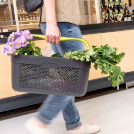 Rati V01344 Cesta de la Compra para Coche y Maletero Antideslizante Ergonómica Verde, Diseño Moderno Plástico Reciclado Rati V01344 Cesta de la Compra para Coche y Maletero Antideslizante Ergonómica Verde, Diseño Moderno Plástico Reciclado