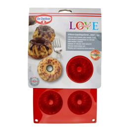 Dr Oetker Juego de 2 Moldes Kougelhof Flexxibel Love con 6 Cavidades - 30 x 18 cm
