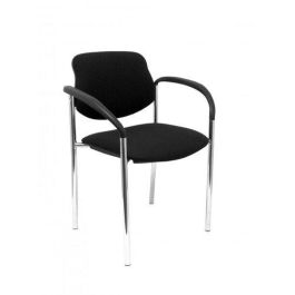 Silla Piqueras Y Crespo Villalgordo Confidente Brazos Fijos Chasis Cromo Asiento Y Respaldo Tapizados Bali Negro Precio: 169.89000039. SKU: S5703344