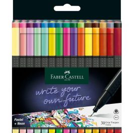 FABER-CASTELL 151630 Finepen Grip, Set 30 Bolígrafos Finos 0.4 mm, Colores Surtidos, Tinta Lavable Base Alimentaria, Punta Metálica Precio: 30.94999952. SKU: B15QSPC27V