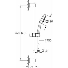Grohe 26398001 Set de Ducha Vitalio Comfort 110 con Rociador de Doble Chorro, Barra y Flexo para Baño - Ahorro de Agua Grohe 26398001 Set de Ducha Vitalio Comfort 110 con Rociador de Doble Chorro, Barra y Flexo para Baño - Ahorro de Agua