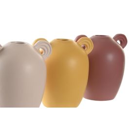 DKD Home Decor Jarrón Beige Mostaza 12 x 15 x 15 cm (12 Unidades)