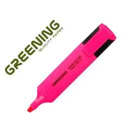 Rotulador Greening Fluorescente Punta Biselada Rosa 12 unidades Precio: 7.1994994555. SKU: B1AJ7BVJNP