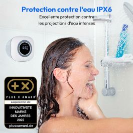 Medion MED1737362723132 Radio de Ducha FM Bluetooth IPX6 con Soporte de Ventosa, Blanco