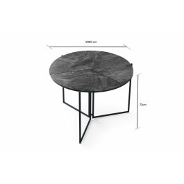 Mesa de comedor redonda YAPRAK para 4 personas - Antracita - 100 x 100 x 72 cm - MEN8683342538817