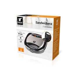 Thulos Sandwichera TH-SW12 750W 2 Cavidades Antiadherentes, Luz Indicadora, Pies Antideslizantes