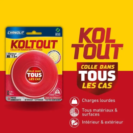 Cyanolit Cinta Koltout XL CYA3045205074958 Cinta Adhesiva de Doble Cara Alta Adherencia Discreta y Duradera 7,5 m x 19 mm