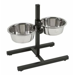 KERBL Barra de comida con tazón para perros - 2x1800ml