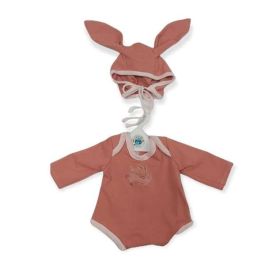 Berjuan 5018-22 Pijama Body para Muñeca en Coral con Gorro de Orejas - Ropa de Juego para Niños +3 Años