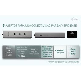 Hub USB i-Tec C31HUBMETAL8KPDPRO Plateado