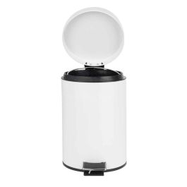 Confortime Cubo Basura Metal con Pedal 3 Litros Blanco