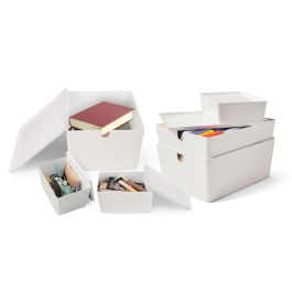 Confortime Caja Organizadora Multiuso con Tapa 35 x 26 x 16 cm (6 Unidades)