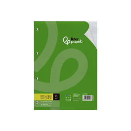 Liderpapel Recambio Din A4 100 Hojas 75 gr Cuadro 3 mm con Margen 4 Taladros