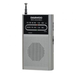 Daewoo DW1027SL Radio Portátil AM/FM con Altavoz y Entrada Auriculares Plata