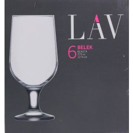 Lav Set 6 Copas Cerveza 375 cc Ø7x17 cm (4 Cajas)