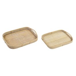 DKD Home Decor Bandeja Balines Marron Ratan 36 x 5.5 x 56 cm Set de 2 Precio: 55.78999998. SKU: S3017357