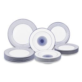 Santa Clara Vajilla Diana 18 Piezas, Porcelana Extra Blanca, Lavavajillas y Microondas (2 Unidades)