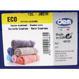 Dem Barreño Cuadrado 15L - 38 cm "Eco" (12 Unidades)