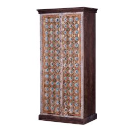 Giner y Colomer Armario Madera de Mango Nogal y Gris Envejecido 2 Puertas 180 cm Precio: 1294.6879. SKU: B1ESW2G6SZ