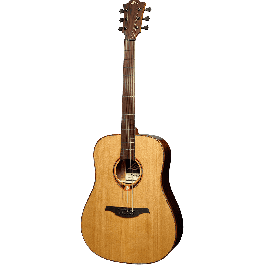 LAG Guitarra Acústica Tramontane 118 Dreadnought Folk Natural (Zurdos) Cedro Rojo Macizo