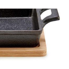 Bandeja cuadrada hierro y bambú Kinvara 19x14x5 cm, negro y madera (12 Unidades) Bandeja cuadrada hierro y bambú Kinvara 19x14x5 cm, negro y madera (12 Unidades)