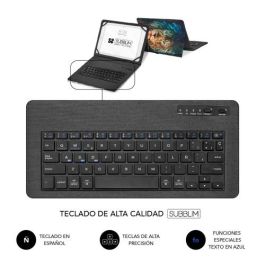 Teclado Bluetooth con Soporte para Tablet Subblim SUBKT5-BTTL30 Multicolor Qwerty Español