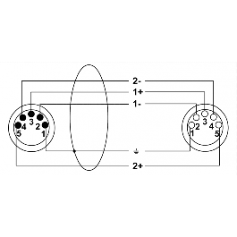 Cable Dmx 5 Puntos Conectados 3 M Cable Dmx 5 Puntos Conectados 3 M