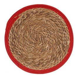 Tapete Natural Borde Rojo 35Cm Giftdecor (48 Unidades) Tapete Natural Borde Rojo 35Cm Giftdecor (48 Unidades)