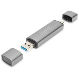 Digitus Dual Card Reader Hub USB-C USB 3.0 para tarjetas SD y Micro SD, OTG, Aluminio, 5000 Mbit/s